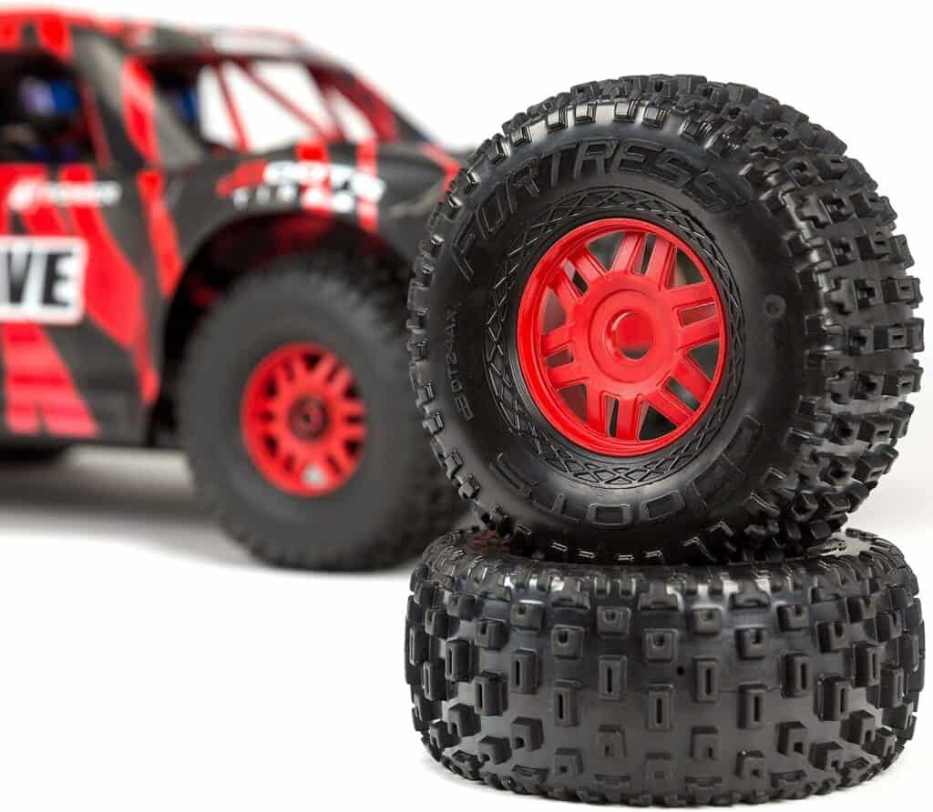 ARRMA RC Truck 1/7 Mojave 6S V2 4WD BLX Desert Truck with Spektrum Firma (Ready-to-Run), Red/Black, ARA7604V2T2